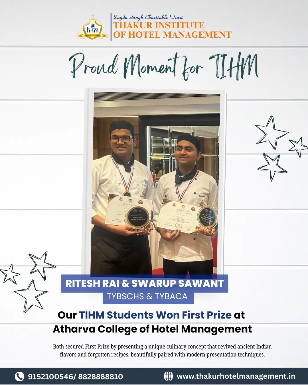 TIHM students winner at Atharv college